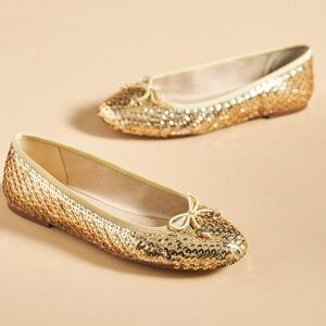 Sam Edelman Gold Sequin Flats